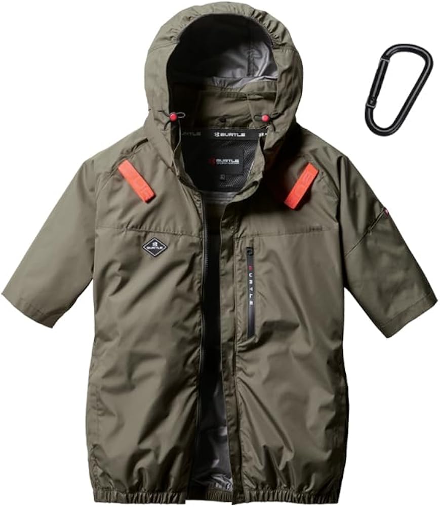 バートルフード付き半袖 バートルエアークラフト半袖AC2036S服のみ｜背中上部のファンで背中や